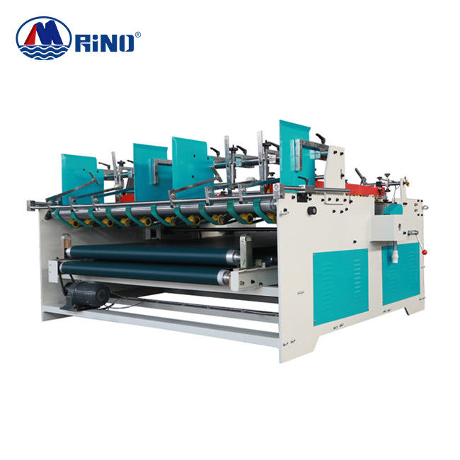 RINO Carton Box Folder Gluer Machine , Semi Automatic Corrugated Folder Gluer 3.2kw